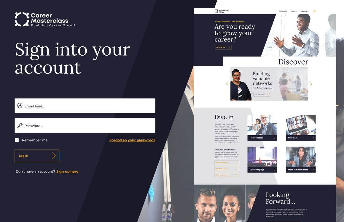 Web design and UI for training platform