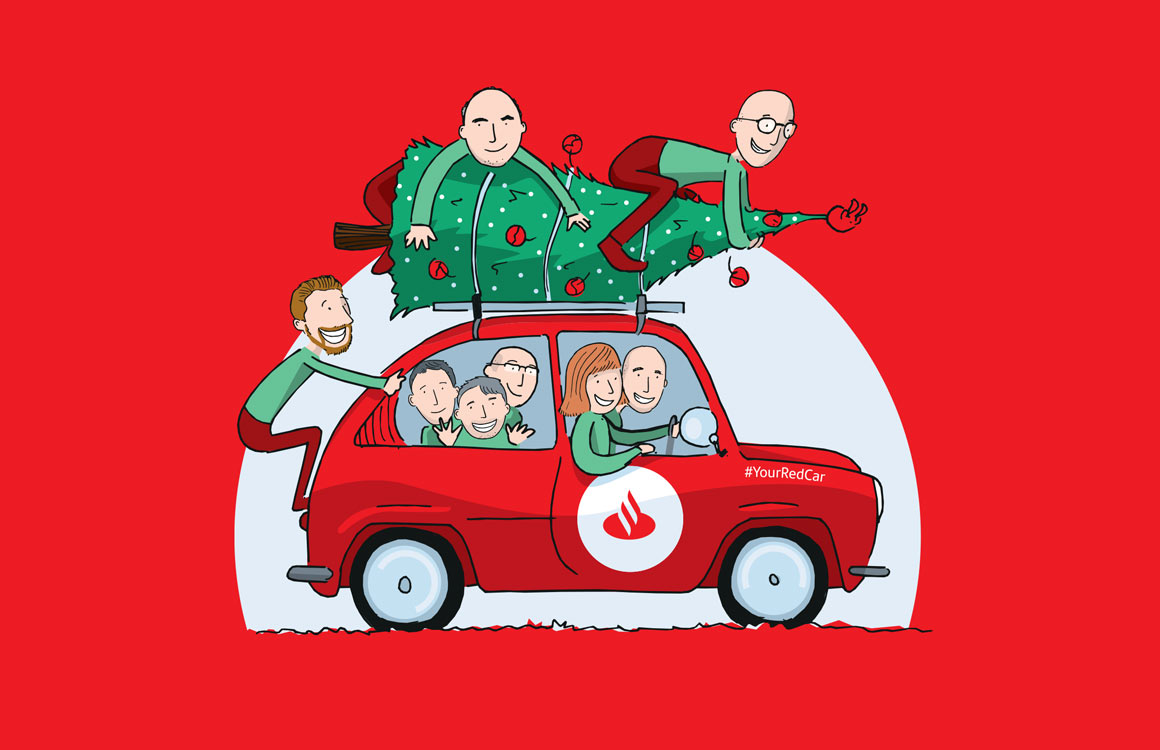 Christmas themed illustration for card